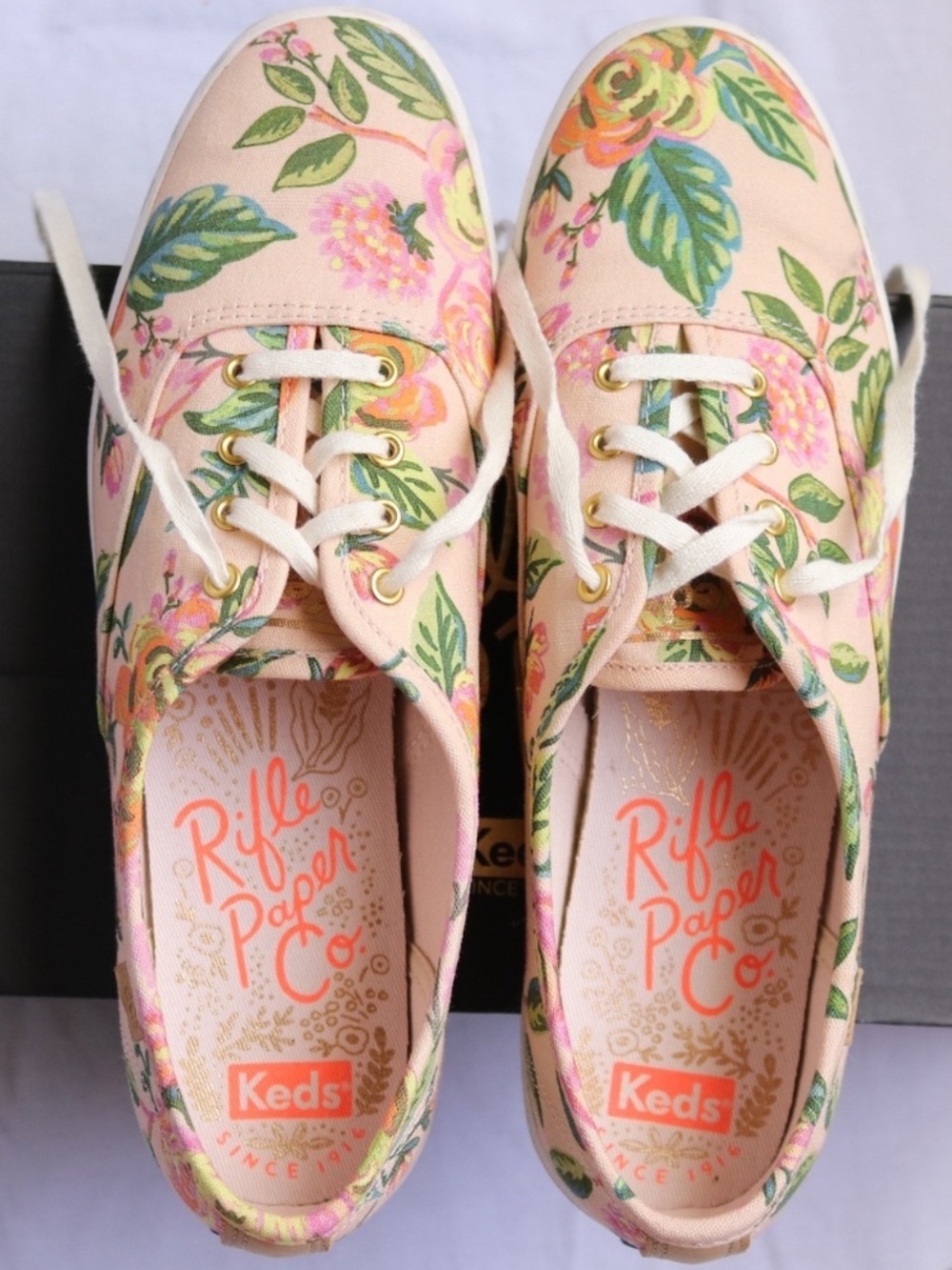 Women’s Rifle Paper Co. By Keds Pink Floral Sneakers Size US 7 EU 37.5